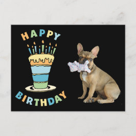 französische Bulldogge Kerzen French Bulldog  Postkarte