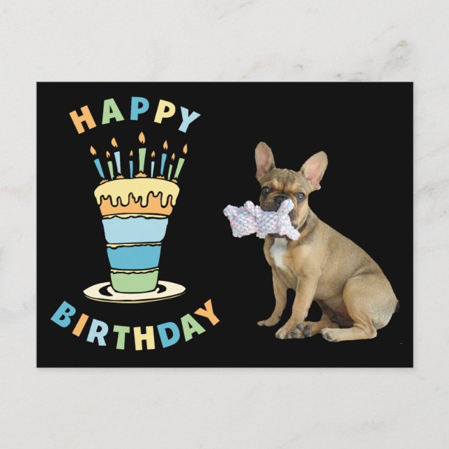 französische Bulldogge Kerzen French Bulldog  Postkarte (Vorderseite)