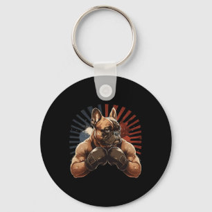 Französische Bulldogge Kickboxen Kampfsport Boxen Schlüsselanhänger