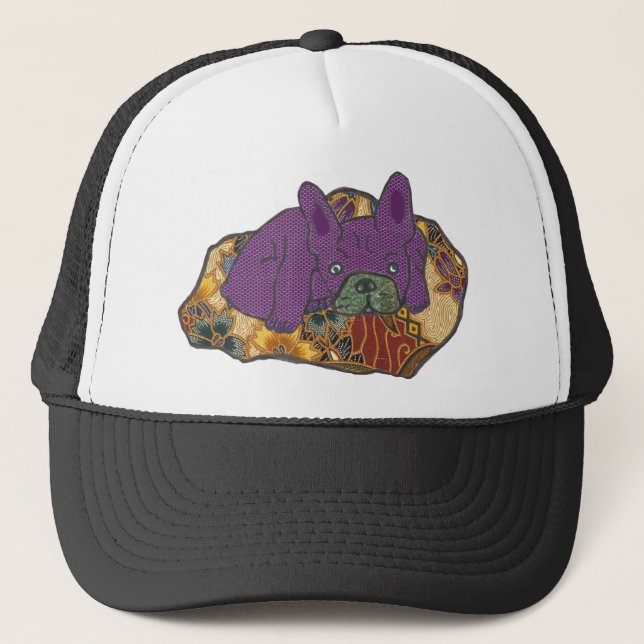 Französische Bulldogge Kissen French Bulldog Truckerkappe (Vorderseite)