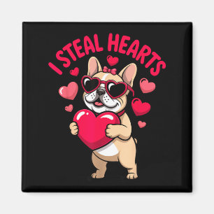 Französische Bulldogge klaut Herzen Valentinstag l Magnet