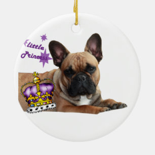 Französische Bulldogge Kleine Prinzessin Keramik Ornament