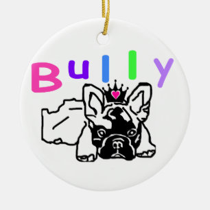 Französische Bulldogge Krone French Bulldog Keramik Ornament