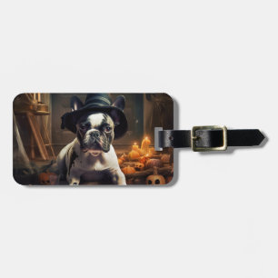 Französische Bulldogge Kürbisse Halloween Gruselig Gepäckanhänger