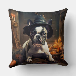 Französische Bulldogge Kürbisse Halloween Gruselig Kissen