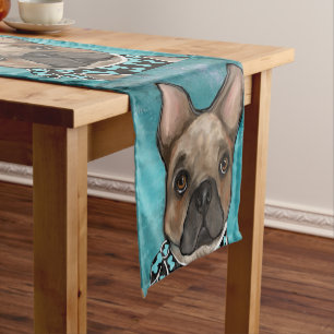 Französische Bulldogge Kurzer Tischläufer