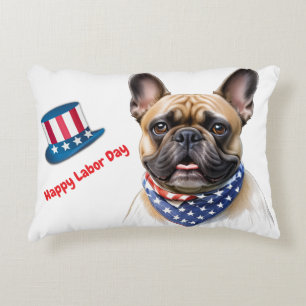 Französische Bulldogge Labor Day French Bulldog Dekokissen
