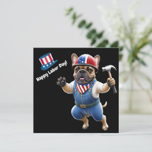 Französische Bulldogge Labor Day French Bulldog Feiertagskarte