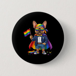 Französische Bulldogge Lgbt Regenbogen Lesbisch Sc Button