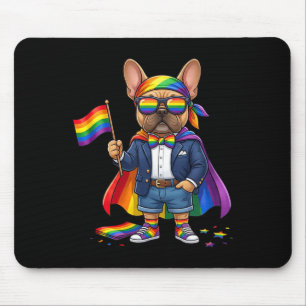 Französische Bulldogge Lgbt Regenbogen Lesbisch Sc Mousepad