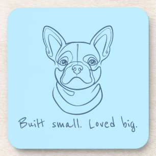 Französische Bulldogge Linienkunst. Klein gebaut. Getränkeuntersetzer