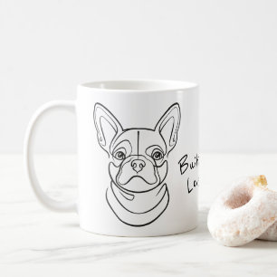 Französische Bulldogge Linienkunst. Klein gebaut.  Kaffeetasse