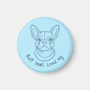 Französische Bulldogge Linienkunst. Klein gebaut.  Magnet