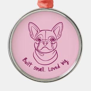 Französische Bulldogge Linienkunst. Klein gebaut. Ornament Aus Metall