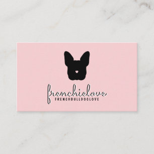 Französische Bulldogge Logo einfacher Tierbetreuer Visitenkarte