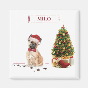 Französische Bulldogge Lustiger Weihnachtshund mit Magnet