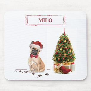 Französische Bulldogge Lustiger Weihnachtshund mit Mousepad