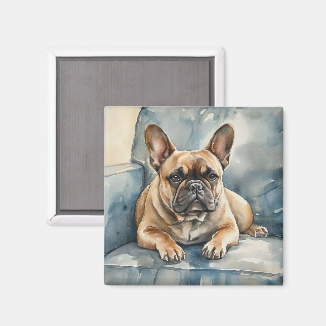 Französische Bulldogge Magnet (Vorderseite/Rückseite)