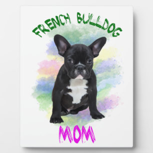 Französische Bulldogge Mama Aquarellmalerei Art Fotoplatte