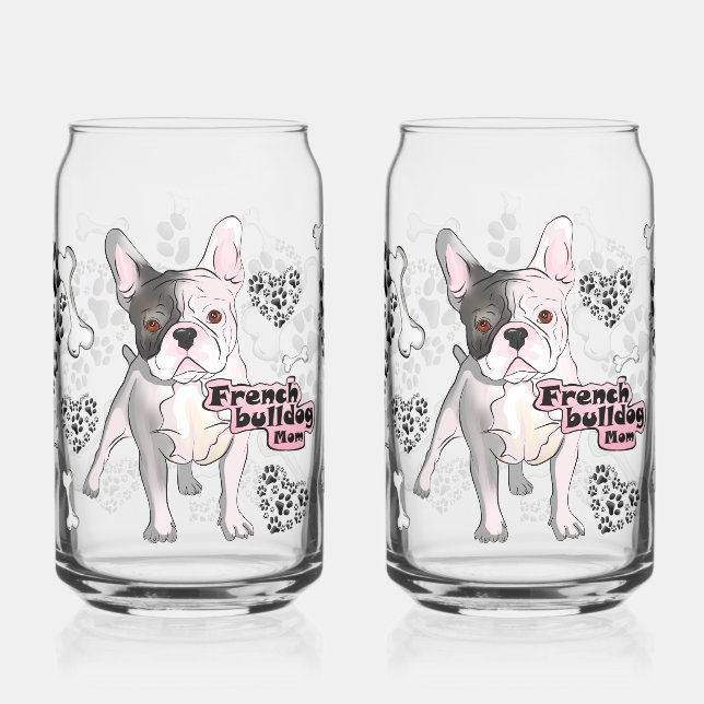 Französische Bulldogge Mama | Knochen & Herzen  Dosenglas (Links)