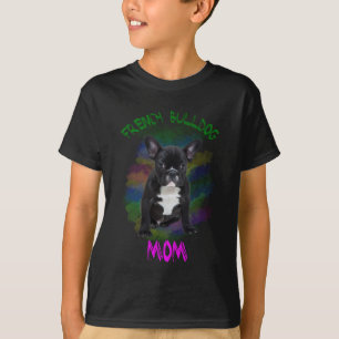 Französische Bulldogge Mama Wasserfarbe Ölmalerei  T-Shirt