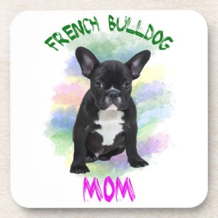 Französische Bulldogge Mama Wasserfarbe Ölmalerei  Untersetzer