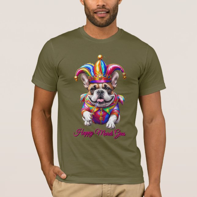 Französische Bulldogge Mardi Gras Französische Bul T-Shirt (Vorderseite)