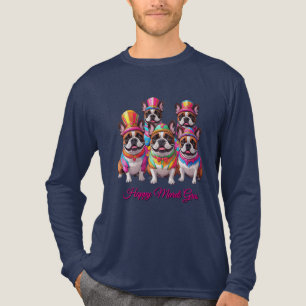 Französische Bulldogge Mardi Gras Französische Bul Tri-Blend Shirt