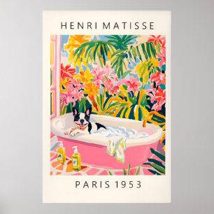 Französische Bulldogge Matisse Druck Lustiges Bade Poster
