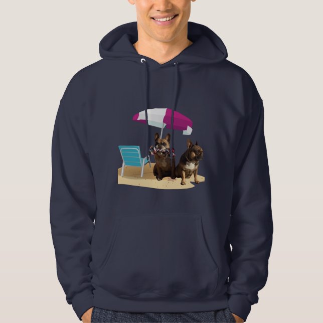 Französische Bulldogge Meer French Bulldog Urlaub Hoodie (Vorderseite)