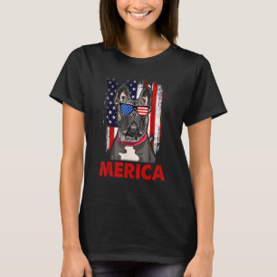 Französische Bulldogge Merica Patriotische Amerika T-Shirt