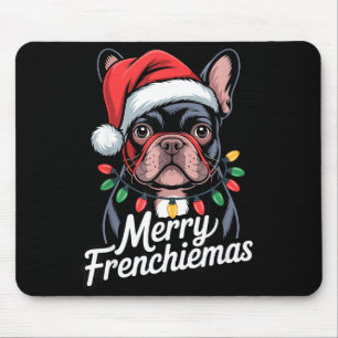 Französische Bulldogge Merry Frenchiemas Weihnacht Mousepad