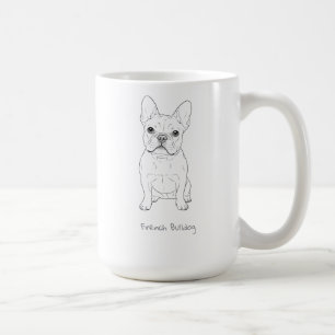 Französische Bulldogge Minimalistische Linienkunst Kaffeetasse