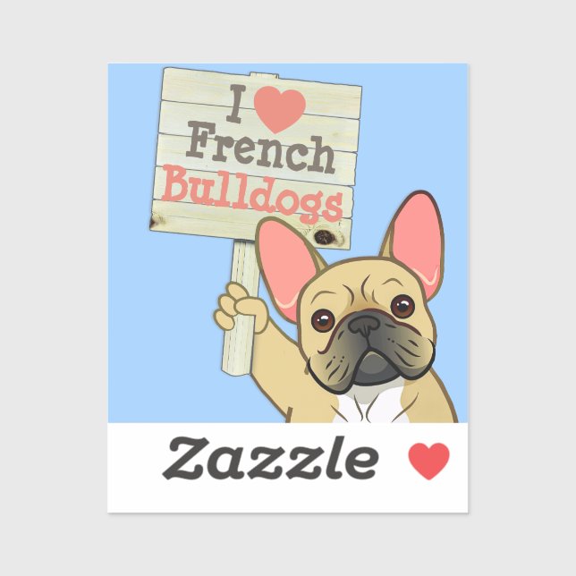 Französische Bulldogge mit anpassbarem Schild Aufkleber (Blatt)