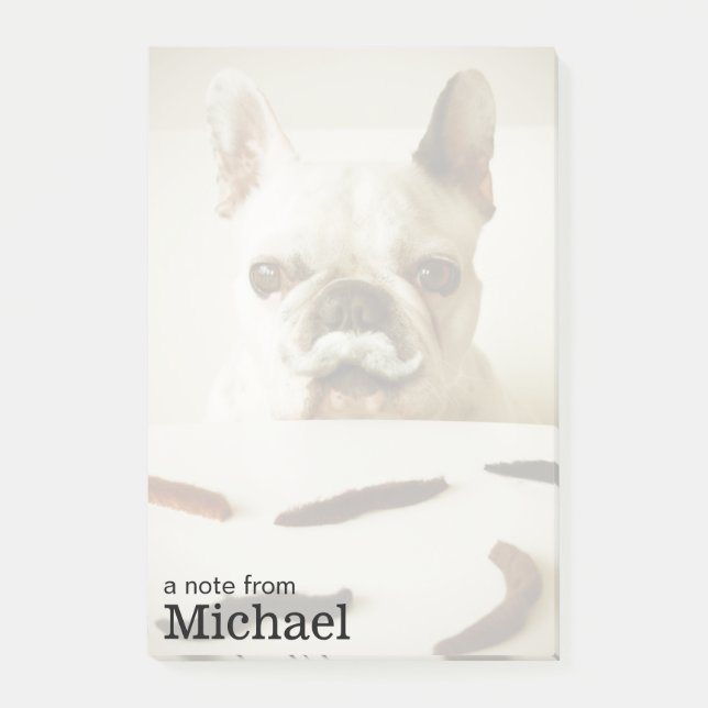 Französische Bulldogge mit einem Schnurrbart Post-it Klebezettel (Vorderseite)