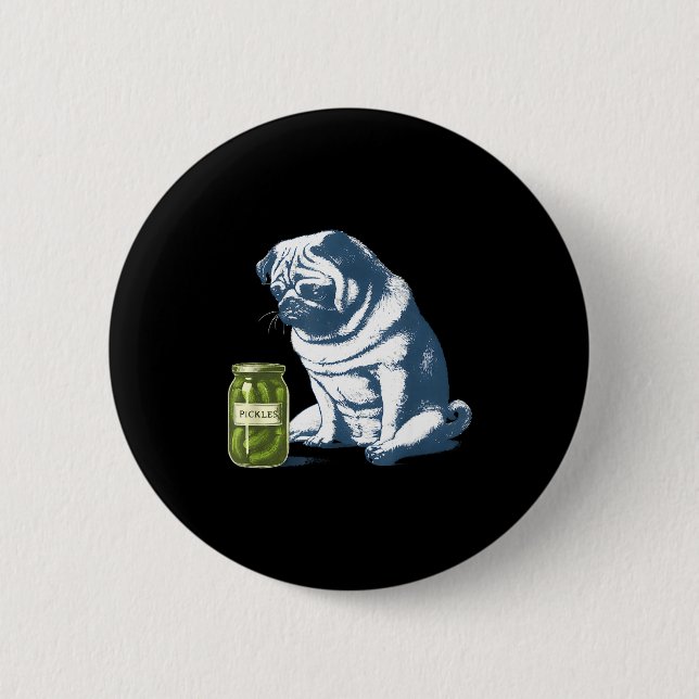 Französische Bulldogge mit Einmachglas lustiger Me Button (Vorderseite)