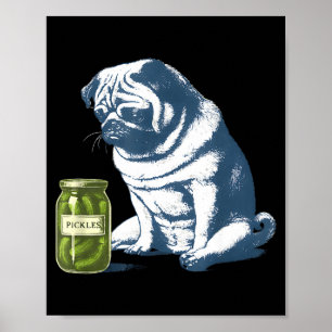 Französische Bulldogge mit Einmachglas lustiges Me Poster