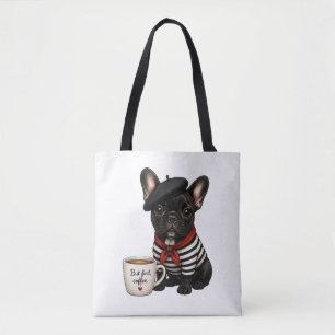 Französische Bulldogge mit Kaffee