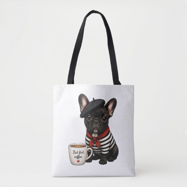 Französische Bulldogge mit Kaffee (Vorderseite)