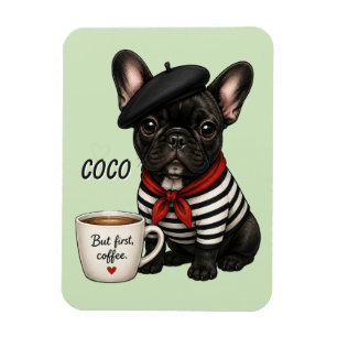 Französische Bulldogge mit Kaffee Magnet