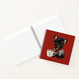 Französische Bulldogge mit Kaffee Notizbuch
