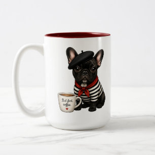 Französische Bulldogge mit Kaffee Zweifarbige Tasse