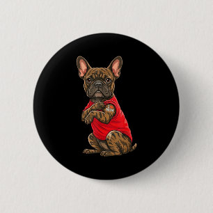 Französische Bulldogge mit tätowierter französisch Button