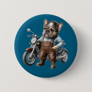 Französische Bulldogge Motorrad Französische Bulld Button