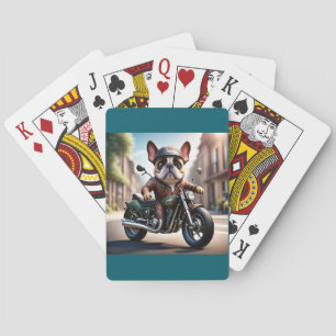 Französische Bulldogge Motorrad Vatertag Bulldog Spielkarten