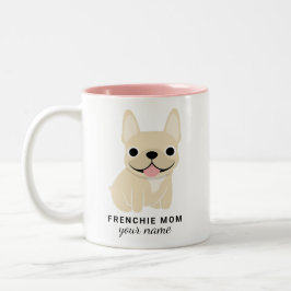 Französische Bulldogge-Mug Name & Phrase & Farbe Zweifarbige Tasse