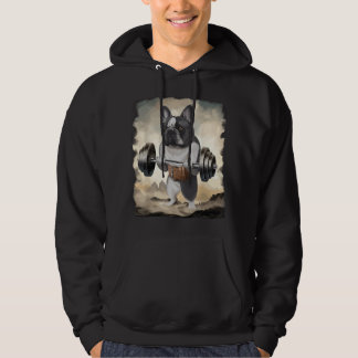 Französische Bulldogge Muskel Training Gewichthebe Hoodie