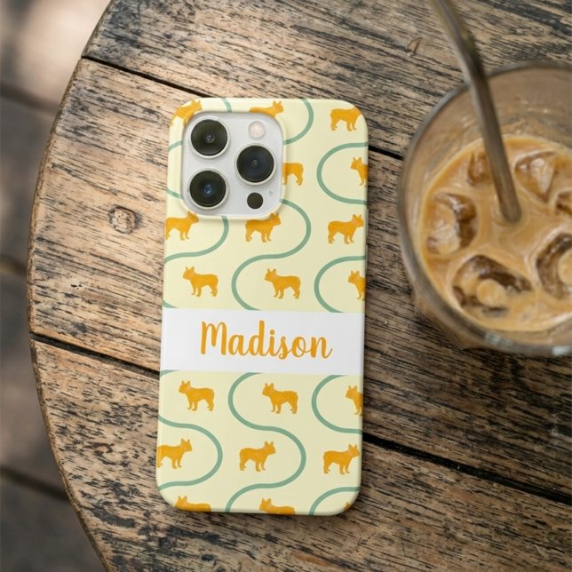 Französische Bulldogge Muster Benutzerdefinierter  iPhone Hülle (Von Creator hochgeladen)