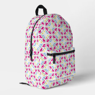 Französische Bulldogge Muster Rosa Gelb Bedruckter Rucksack