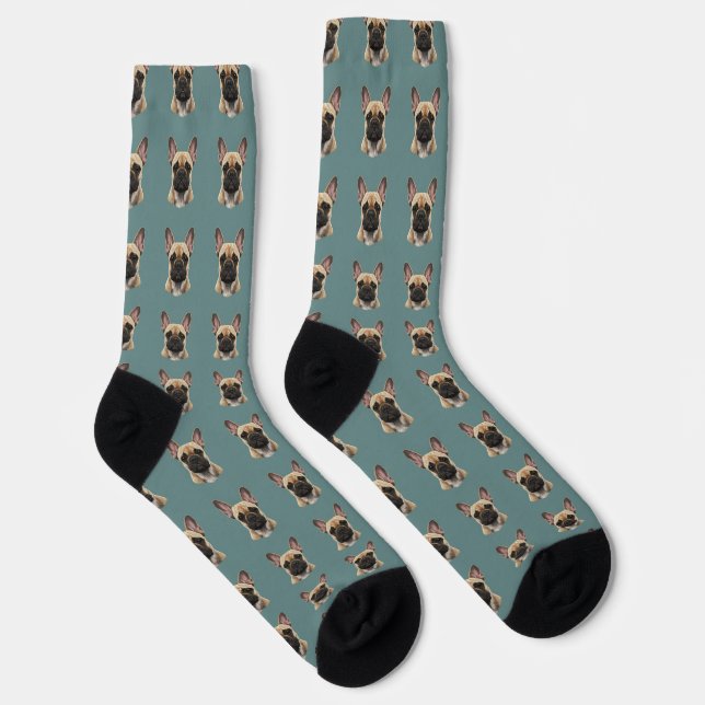 Französische Bulldogge Muster Socken (Rechts)